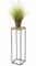 HowHomely Pflanzenständer Metall 80 cm Hoch - Stabiler und Fester Blumenhocker im Loft Stil - Blumenständer mit Eiche Optik MDF-Platte für die Innendekoration