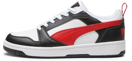 PUMA Rebound V6 Low Unisex Sneaker , Puma White For All Time Red Puma Black, 48 EU