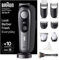 Braun Barttrimmer, Bartschneider/Trimmer/Haarschneider Herren, Haarschneidemaschine Profi, 40 Einstellungen, Ladestation, Reiseetui, Bartschablone, 180 Min. kabellose Laufzeit, BT9420