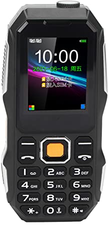 Téléphone Portable Robuste 2G, Téléphone Portable Double SIM débloqué pour Personnes âgées, écran HD 1,8 Pouces, Batterie 5800 MAh, Lampe de Poche LED, Gros Boutons (Noir)