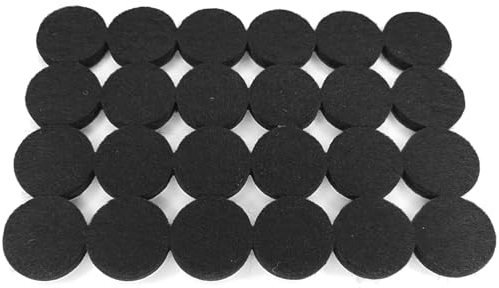 cyclingcolors 48x almohadilla fieltro adhesivo redondo 25mm espesor 5mm autoadhesivos para muebles sillas deslizadores suelo, negro