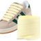 Puzeam 2 Pares de Cordones Crema 120cm de Ancho para Zapatillas, Zapatillas Deportivas, Sneakers, Cordones Planos, Cordones 15 mm de Anchos