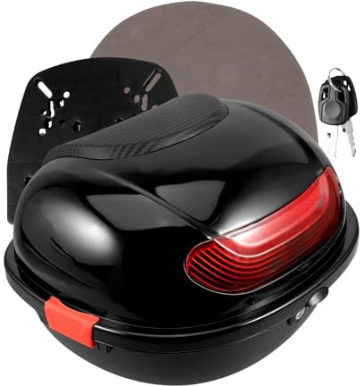 JECOMPRIS Maletero Moto Resistente PP con Respaldo Maletero Motocicleta Moderno y Espacioso para Herramientas y Pertenencias Fácil Instalación para Motocicleta