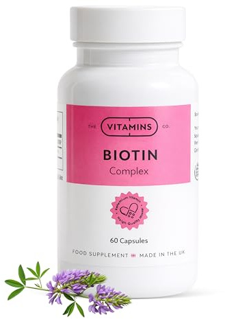 Biotin Complex Hair Skin & Nails Supplement | Supports Healthy Hair Growth, Strong Nails & Glowing Skin | Energy & Metabolism Support | 60 Capsules