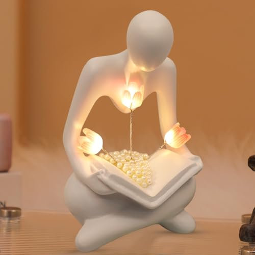 Bücherregal Deko, Tulpenlampe, Bücher Deko, Aesthetic Dekoration, Aesthetic Zimmerdeko, Dekofiguren Wohnzimmer, Geschenke für Leseratten