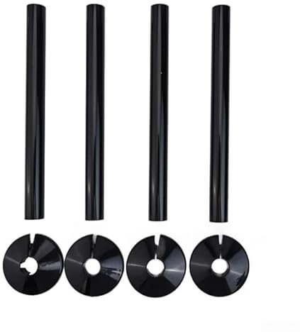 babominimer 4PCS Black PVC Radiator Pipe Covers 15mm x 300mm with Collars Plastic Heat Pipe Sleeves Rings for Home Plumbing Fixtures Customizable