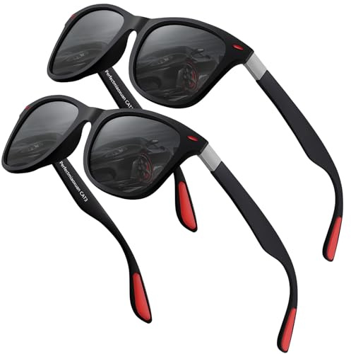 Polarised Sunglasses Mens Women UV400 Protection Classic Cycling Eyewear | Retro Classic Light Frame,HD TAC Lens,Anti Glare,Fishing Running Cycling Golf Travel Sports Night Driving Glasses