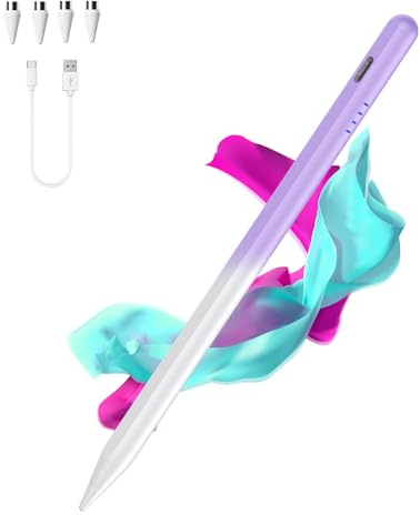 Tablet Stift for Android, Type-C Stylus Pen mit 4 Pom Tips,Magnetic Touchscreen Stifte Kompatibel mit Samsung/Huawei//Lenovo/Mi/Vivo und Anderen Android Smartphone und Tablet Geräten-Farbverlauf Lila