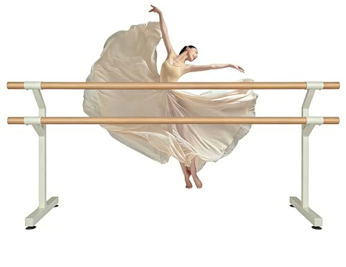 Barre de ballet autoportante en bois robuste à hauteur fixe pour la danse et les étirements, idéale pour la maison et le studio