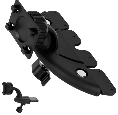 Fukaisu Soporte Ranura CD para Carplay Pantalla 360° Giratorio, Antivibración Soporte CD con Estabilización Triangular Accesorios Coche para Carplay Pantalla/GPS/Dashcam