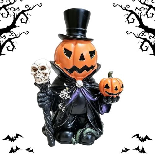 Pumpa Bordsdekorationer Resin Halloween Gotisk Dekorationsfigur med | Festliga Pumpagubbar Dekorationsfigur För , Entrén, Spiselkransen, Kontoret, Vardagsrummet, Spökhuset, Festen, Och Ba