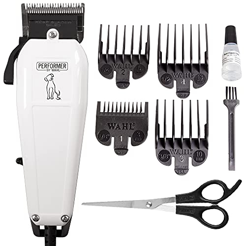 WAHL Performer Dog Clipper, Full Coat Grooming Kit, High Carbon Steel Blades, Pets at Home, Corded Pet Clippers, Powerful and Quiet, 4 Attachment Combs (3,6,9,13 mm)