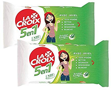 La Croix 5 en 1 Lingette Nettoyant 50 Pièces - Lot de 2