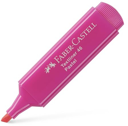 Faber-Castell 154654 pastellfärger – låda med 10 textmarkör TEXTLINER 1546, babyrosa