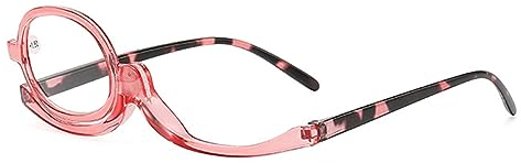 Make Up Schminkbrille mit klappbaren Brillenglas, Lesebrillen Damen Schminkbrille, Make up Brille,Schminkbrille Make up Brille Lesebrille Presbyopie,Makeup Lesebrille (Rosa, 2, x)