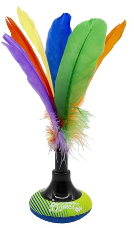 Summer Games Neopren Handfederball - Indiaca Ball mit bunt eingefärbten Naturfedern für eine optimale Flugbahn