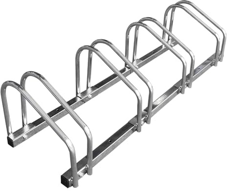 ADO - Rack – Aparcamiento para estacionar 4 Bicicletas en Suelo o Pared | Soporte para aparcar la bicicleta en acero galvanizado (4 - Bicicletas)