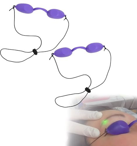 BDBFPAN Lot de 2 lunettes de solarium - Lunettes de protection - Lampe à lumière rouge - Protection des yeux - Réglable - Violet - Rouge/orange