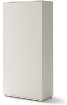 MEBLINI Kleiderschrank 2 Türig für Schrankbett Bed Concept - Drehtürenschrank mit Einlegeböden und Kleiderstange - BC-20 - Kaschmir