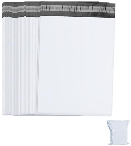 Poches d'expédition en film plastique, lot de 100 poches d'expédition, 20 x 30 cm, poches avec fermeture autocollante, opaques, imperméables, pour vêtements, textiles, envois de marchandises