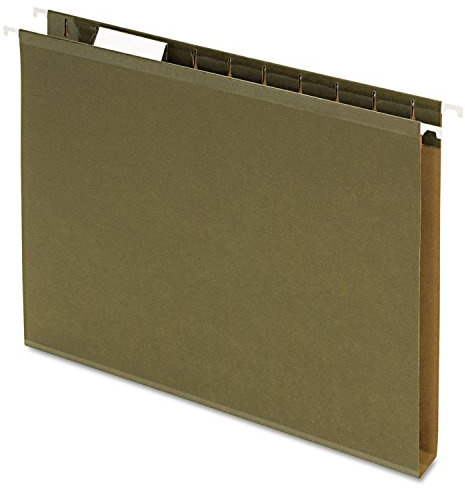 Pendaflex 04152X1 Reinforced 1 Extra Capacity Hanging Folders, Standard Green