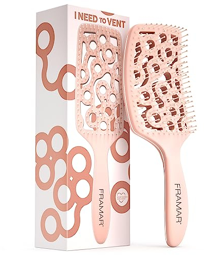 FRAMAR Sekt Haarbürste Ohne Ziepen - Haarbürsten, Haarbürste Damen, Wet Hair Brush, Entwirrbürste Lange Haare, Bürste Zum Föhnen, Vent Bürste