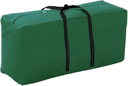 Bolsa de Almacenamiento para Cojines Jardín, Impermeable, Resistente a Los Rayos UV, Tejido Oxford Resistente a Desgarros, con Asa de Transporte, Incluye Bolsa de Almacenamiento (122x39x55cm, Verde)