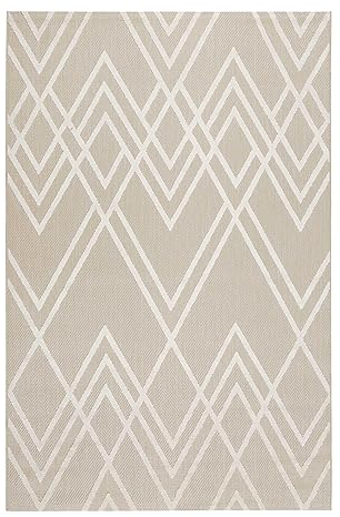 wecon home Esprit - Tappeto per interni ed esterni, resistente alle intemperie, con motivo geometrico, per balcone, terrazza, giardino, cucina, corridoio, camper e campeggio – Rave (80 x 150 cm,