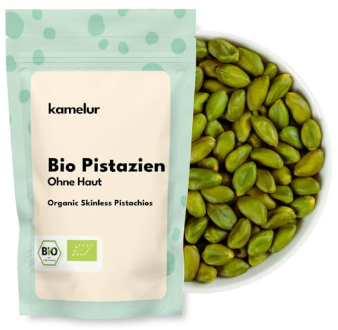 Kamelur BIO Pistazien ohne Schale & ohne Haut (1kg) Grüne Pistazien ungesalzen und geschält