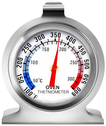 Oven Thermometer 50-300°C/100-600°F, Oven Grill Fry Chef Smoker Analog Thermometer Instant Read Stainless Steel Kitchen Cooking Thermometer (1Pack)