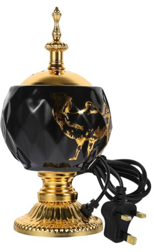 Gatuida Electric Incense Burner Plug-in Vintage Aroma Stove Ceramic Arabic Style Censer for Home Decor and Relaxation Uk Plug
