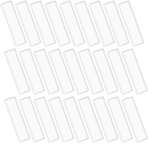 PRETYZOOM 48 Pièces Porte-étiquettes Autocollants Transparente Plastique Poches pour Étiquettes de Prix Auto-adhésives Résistantes à Usure pour Bibliothèque Étagères et Classeurs
