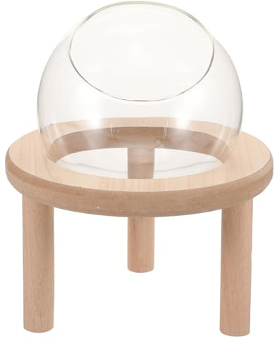 HOLIDYOYO Boîte de Bain Surface Lisse en Verre Transparente pour Hamster Fond en Bois pour Maison ou Animalerie, Fournitures pour Hamsters et Cochons d'Inde