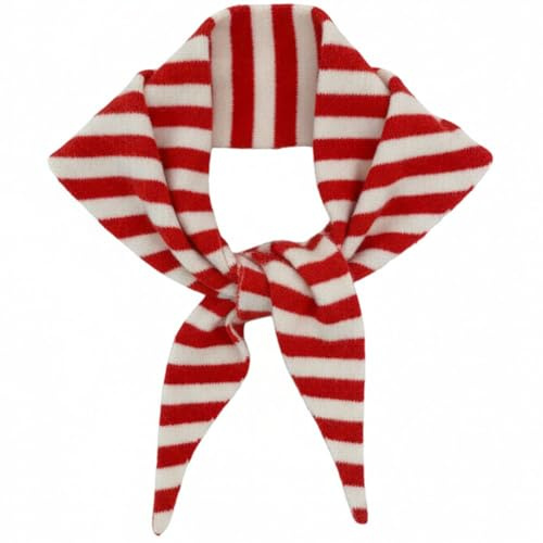 HiyyFloy Knitted Triangle Scarf for Women Y2k Stripe Head Scarf Downtown Girl Aesthetic Accessories Streetwear Triangle Shawl