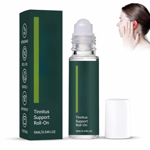 Tinnitus Support Roll-On, vegetabilisk formel, för huvudvärk, öronvärk och öronljud, 10 ml (1)