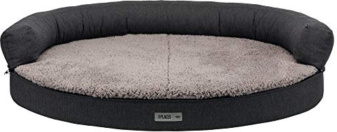 TRIXIE Divano Ortopedico per Cani Vital Sofa Bendson, Ovale, 100 × 80 cm, Grigio Scuro - 38272