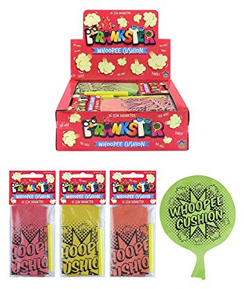 HENBRANDT 3 X Self Inflating Whoopee Cushions, Assorted Colours, Plastic, 16.5cm, Pack of 4
