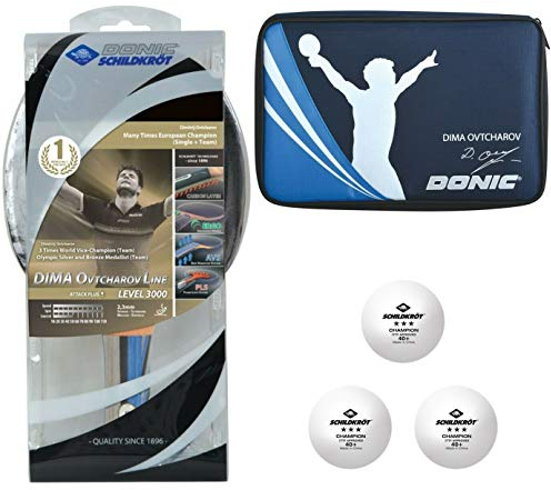 Donic-Schildkröt Unisex – Erwachsene Tischtennis Premium-Geschenkset Ovtcharov 3000 Set, Mehrfarbig, Einheitsgröße
