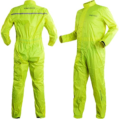 A-Pro Tuta Intera Acqua Moto Anti Pioggia Marsupio Impermeabile Ripieghevole Fluo L