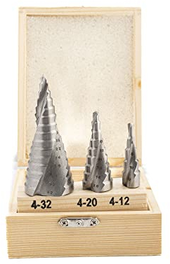 Juego de 3 brocas escalonadas Ferrcan HSS M2 para Hierro, metales ferrosos, plástico,etc..