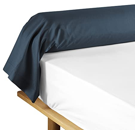 douceur d'intérieur, Taie de Traversin (85 x 185 cm) Lina Bleu, 100% Coton