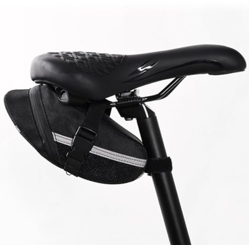 LZGOPE Waterproof Saddle Bag-Reflective Accessories Storage Cycling Seat Bag-Black