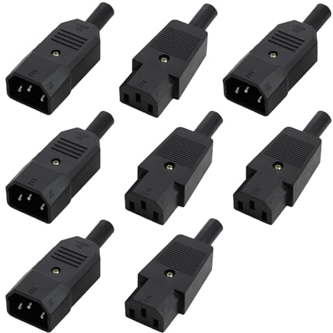 8pcs Spina Maschio IEC 320 C14 A Presa Femmina C13,cavo Alimentazione Pc,Connettore Di Alimentazione AC 250V, Adatto Per Bollitore, Alimentatori, Elettrodomestici, Ecc.