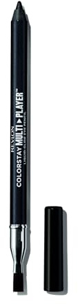 Revlon Eyeliner ColorStay Multiplayer Liquid-Glide, produit de maquillage multi-usages dôté d'un pinceau professionnel, texture crémeuse, waterproof et longue tenue, 401 Checkmate, 0,9g