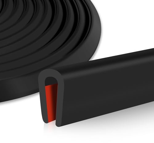 Protection bord de tole adhésif joint caoutchouc en u joint bord de tole EPDM protection porte de voiture joint pour plaques métalliques fenêtres coin de table (1,6mm×3m)