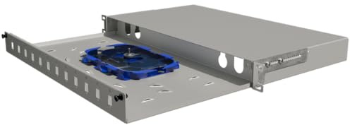 STALFLEX Rack Montage Glasfaser Anschlussdose Verteilerkasten ECO 19 Zoll 1U 12x Duplex LC/PC - Einfache Organisation von Glasfaserkabeln - Aus Stahl - Ideal für den Netzwerkschrank