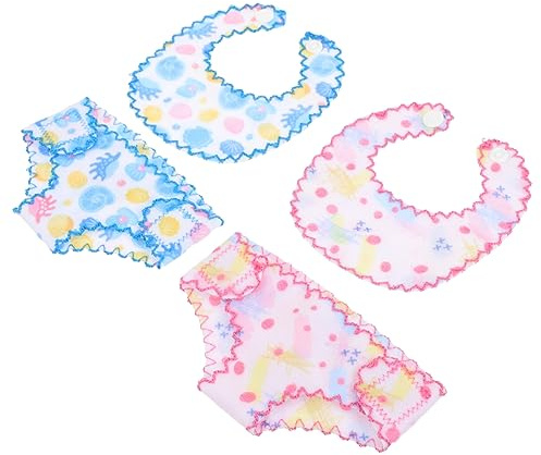 ibasenice Bavaglini Per Bambole Accessori 2 Set Da 4 Bavaglini Per Vestire Le Bambole Tessuto Delicato E Resistente