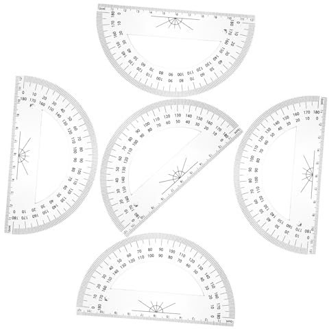 DIYEAH Transportador Para Dibujo Técnico y Geometría Herramienta De Medición De Ángulos De Plástico Transparente Adecuado Para Estudiantes y Profesores