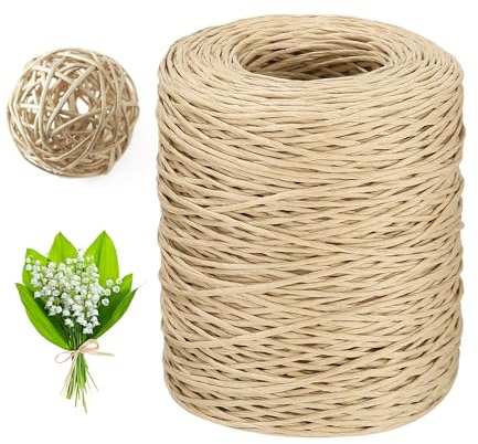 Fil Fer Naturel Cordon en Papier, 200m 2mm Fil de Papier Naturel
