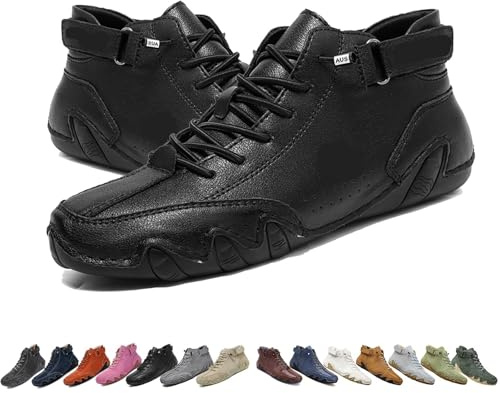 Kvinnors italienska handgjorda mockahöga stövlar, Beck Shoes Dam Vattentäta Utomhus Halkfria Lätta Andningsbara Chukka Stövlar Barfotaskor for Vandring & Promenader
